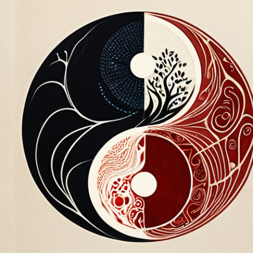 A serene, artistic depiction of the human body as a dynamic, interconnected ecosystem. Subtle flowing lines represent Qi, nurturing colors for Blood and Fluids, and a harmonious balance of light and shadow embodying Yin and Yang. Integrate abstract elements that symbolize a unique, personalized blueprint, like an intricate, tailored design, blending traditional Hanbang motifs with a modern, holistic aesthetic. Soft, natural lighting.